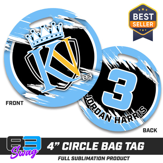 4" Circle Hard Acrylic Bag Tag - Kingdom Nation Baseball