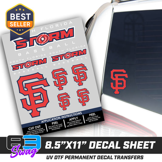 Logo Decal Pack Sheet - South Florida Storm