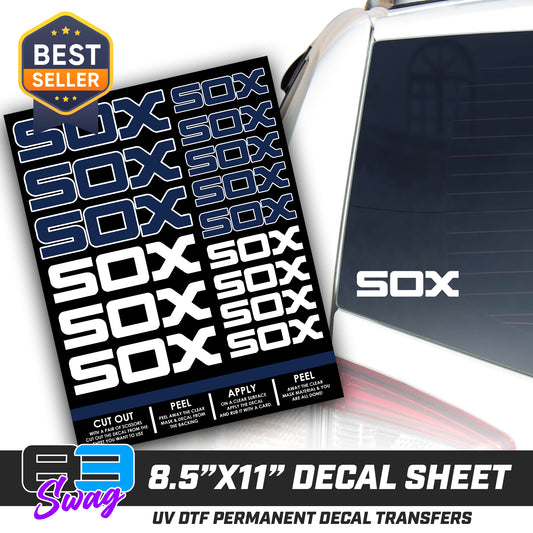 Logo Decal Pack Sheet - Blue Sox