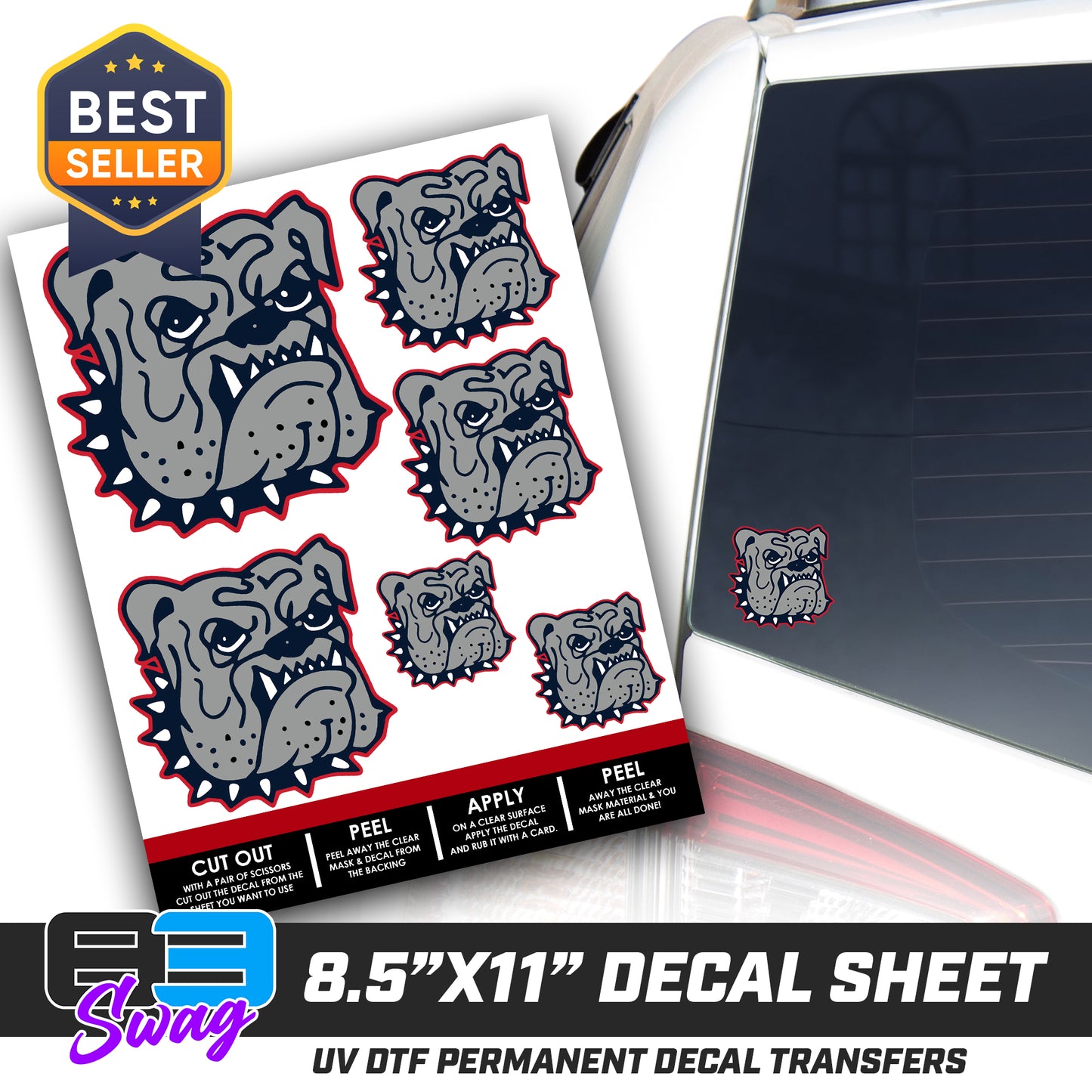 Logo Decal Pack Sheet - St. Denis Bulldawgs
