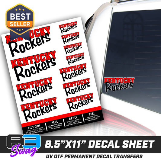 Logo Decal Pack Sheet - Kentucky Rockers Softball