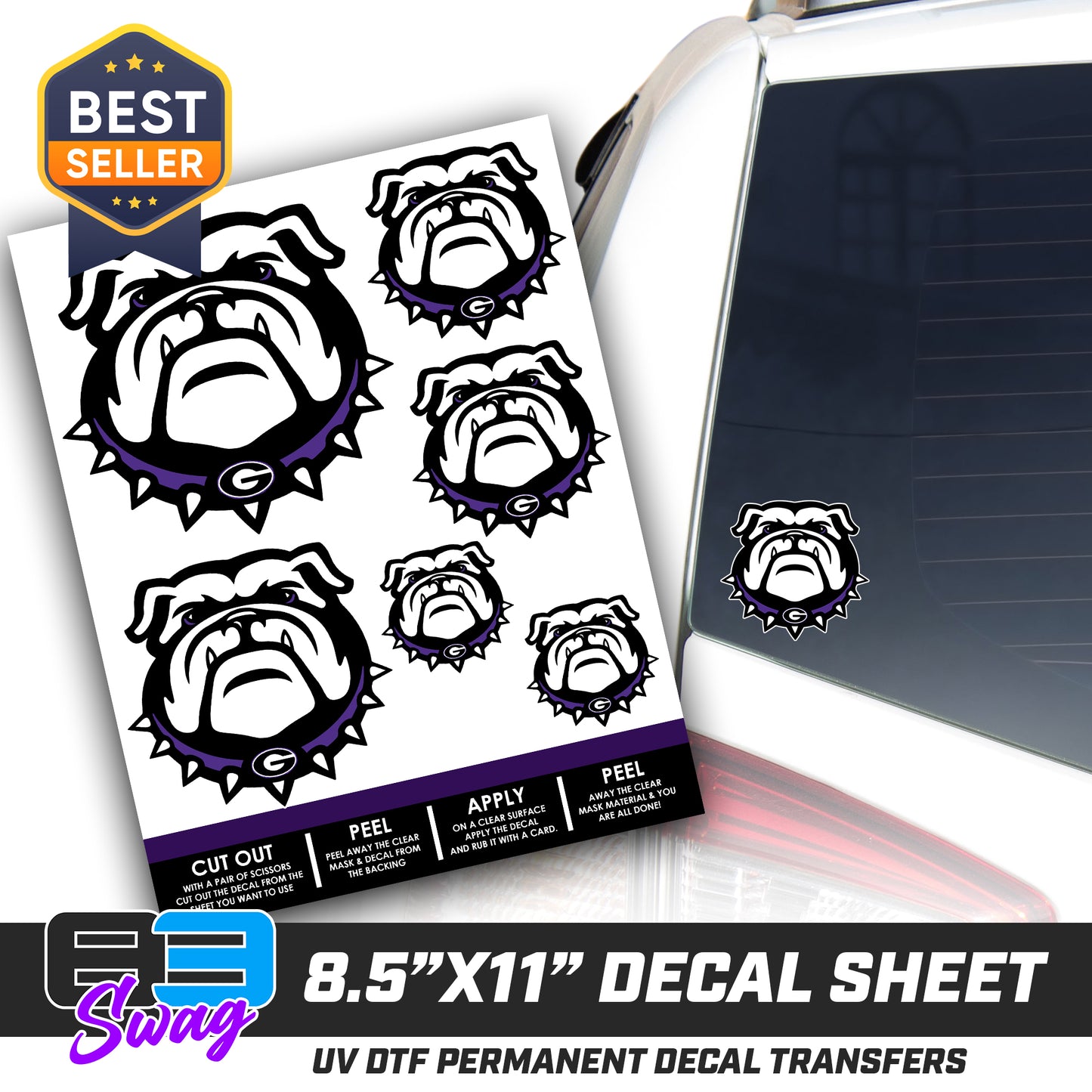 Logo Decal Pack Sheet - Geraldine Bulldogs Football