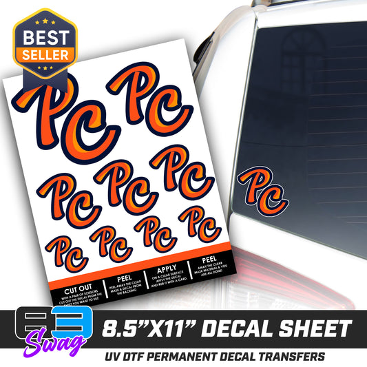 Logo Decal Pack Sheet - Peach Clobbers Baseball V2