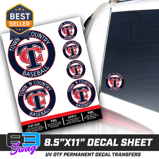 Logo Decal Pack Sheet - Town N Country Baseball