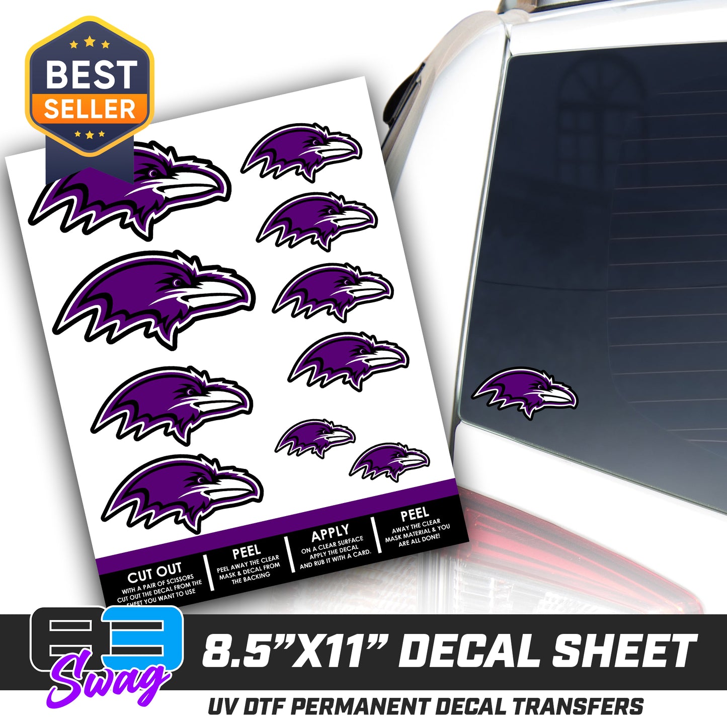 Logo Decal Pack Sheet - Joliet Ravens Football