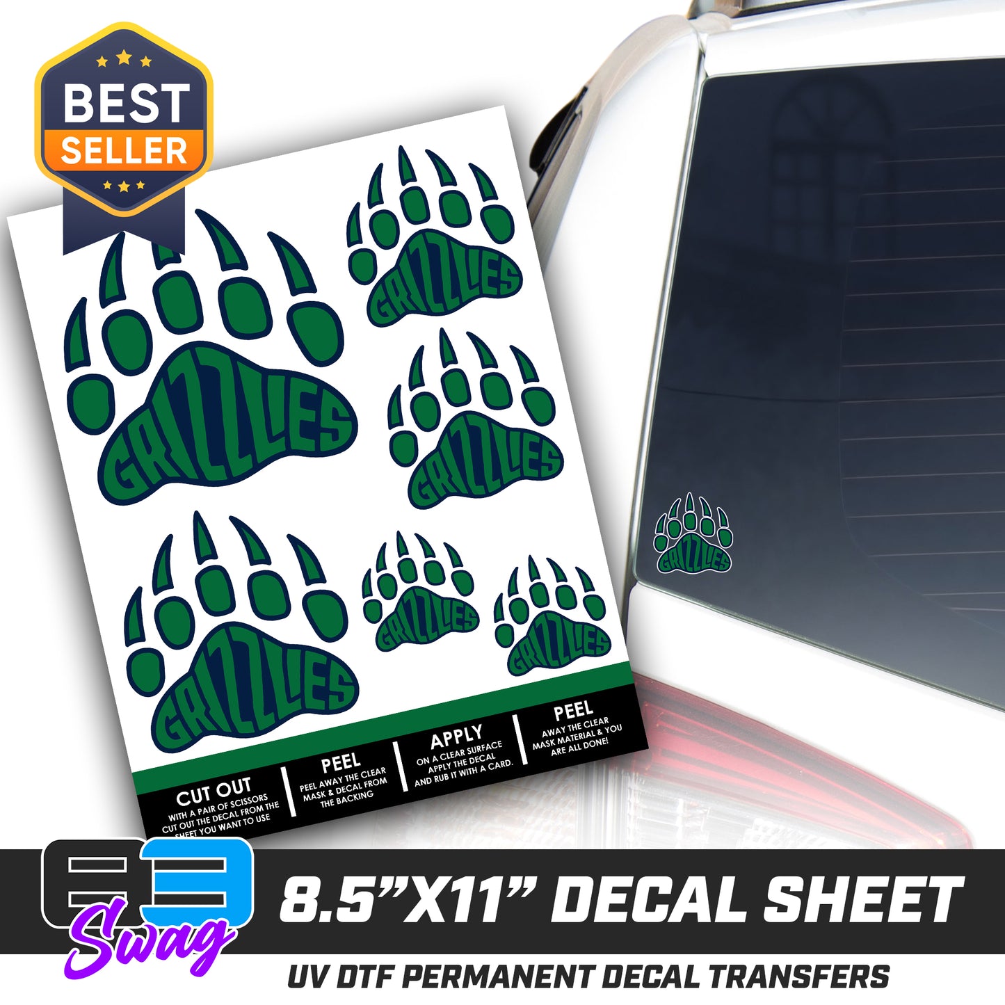 Logo Decal Pack Sheet - Creekview Grizzlies