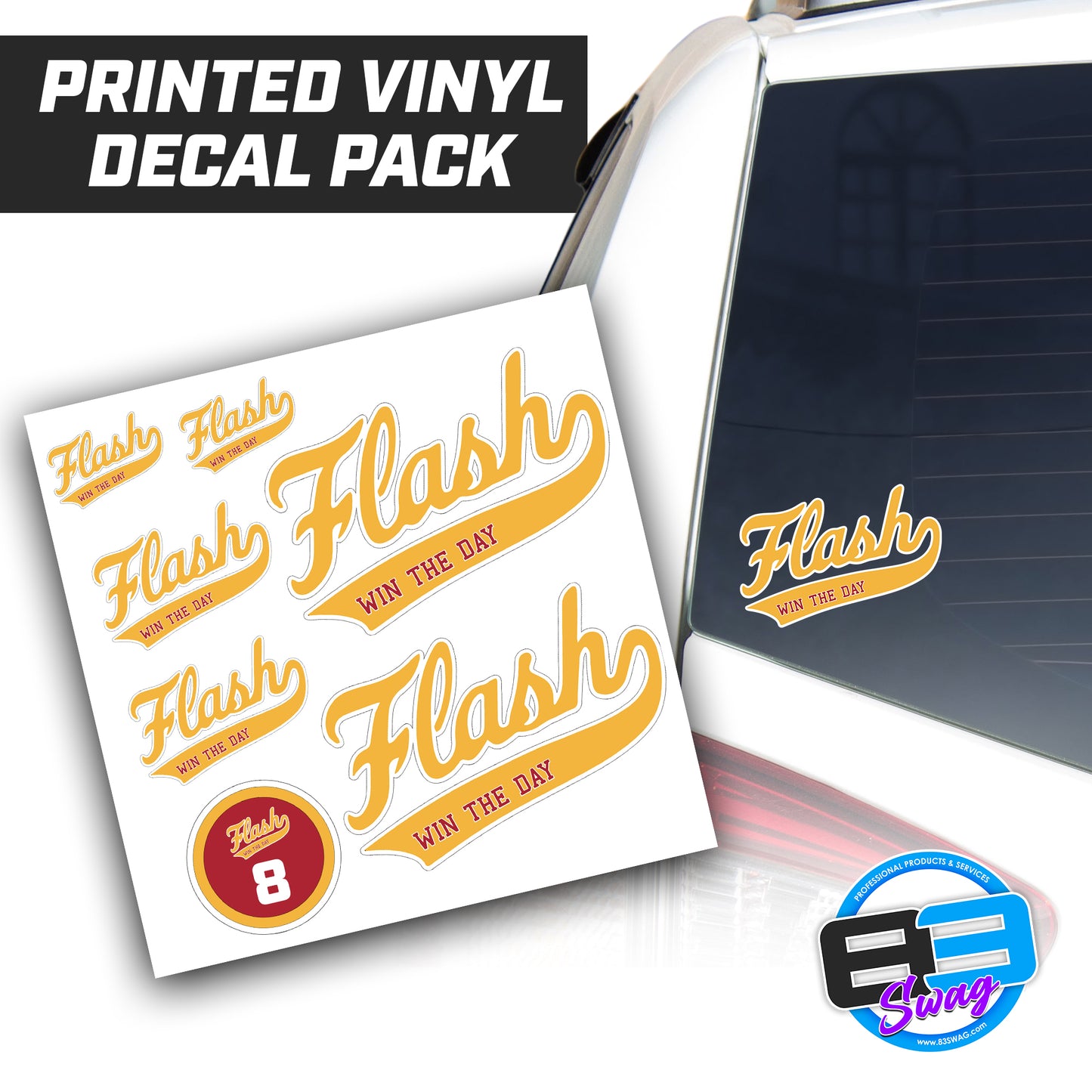 Flash Baseball Logo Vinyl Decal Pack 83Swag