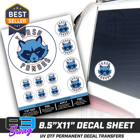 Logo Decal Pack Sheet - Trash Pandas Softball