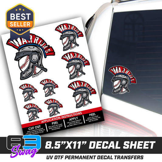 Logo Decal Pack Sheet - Waterford Warriors