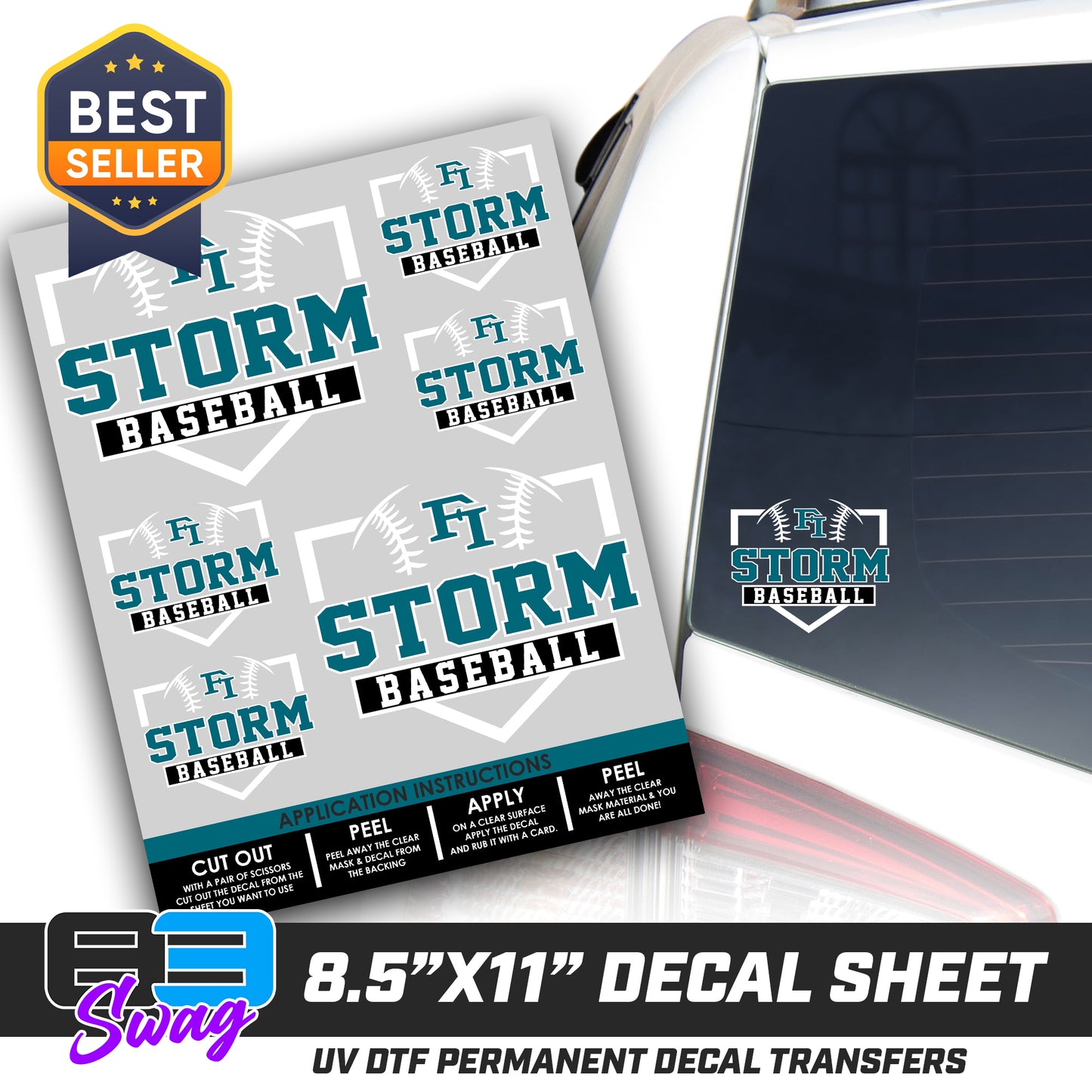 Logo Decal Pack Sheet - Fleming Island Storm Baseball