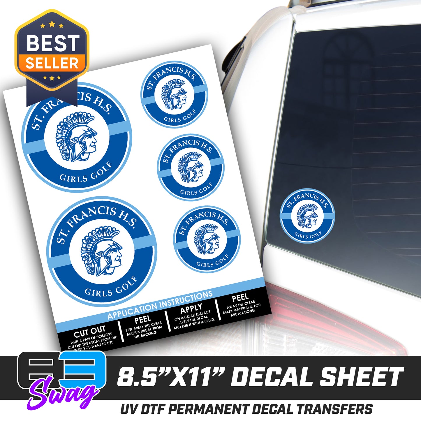 Logo Decal Pack Sheet - St. Francis HS Girls Golf
