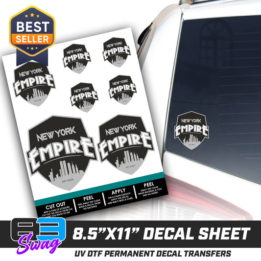 Logo Decal Pack Sheet - New York Empire Softball