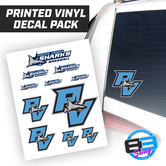 PONTE VEDRA SHARKS - Logo Vinyl Decal Pack