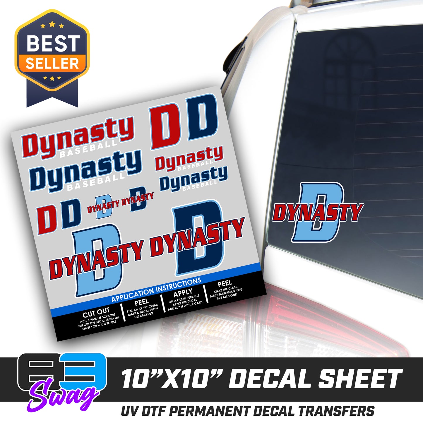 DTF Decal Sheet - 10x10 Sheet - Cut, Peel & Stick! - North Florida Dynasty