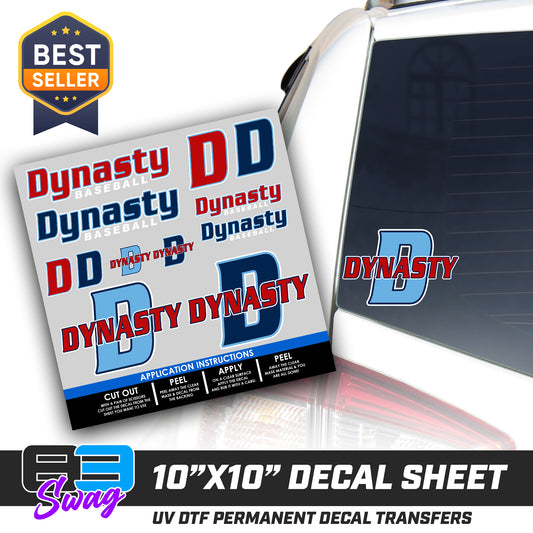 DTF Decal Sheet - 10x10 Sheet - Cut, Peel & Stick! - North Florida Dynasty
