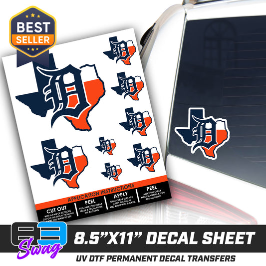 Logo Decal Pack Sheet - Dallas Tigers Baseball