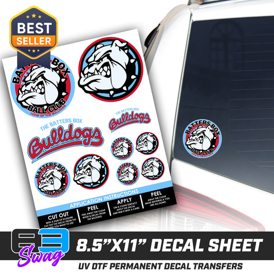 Logo Decal Pack Sheet - Batters Box Bulldogs Softball