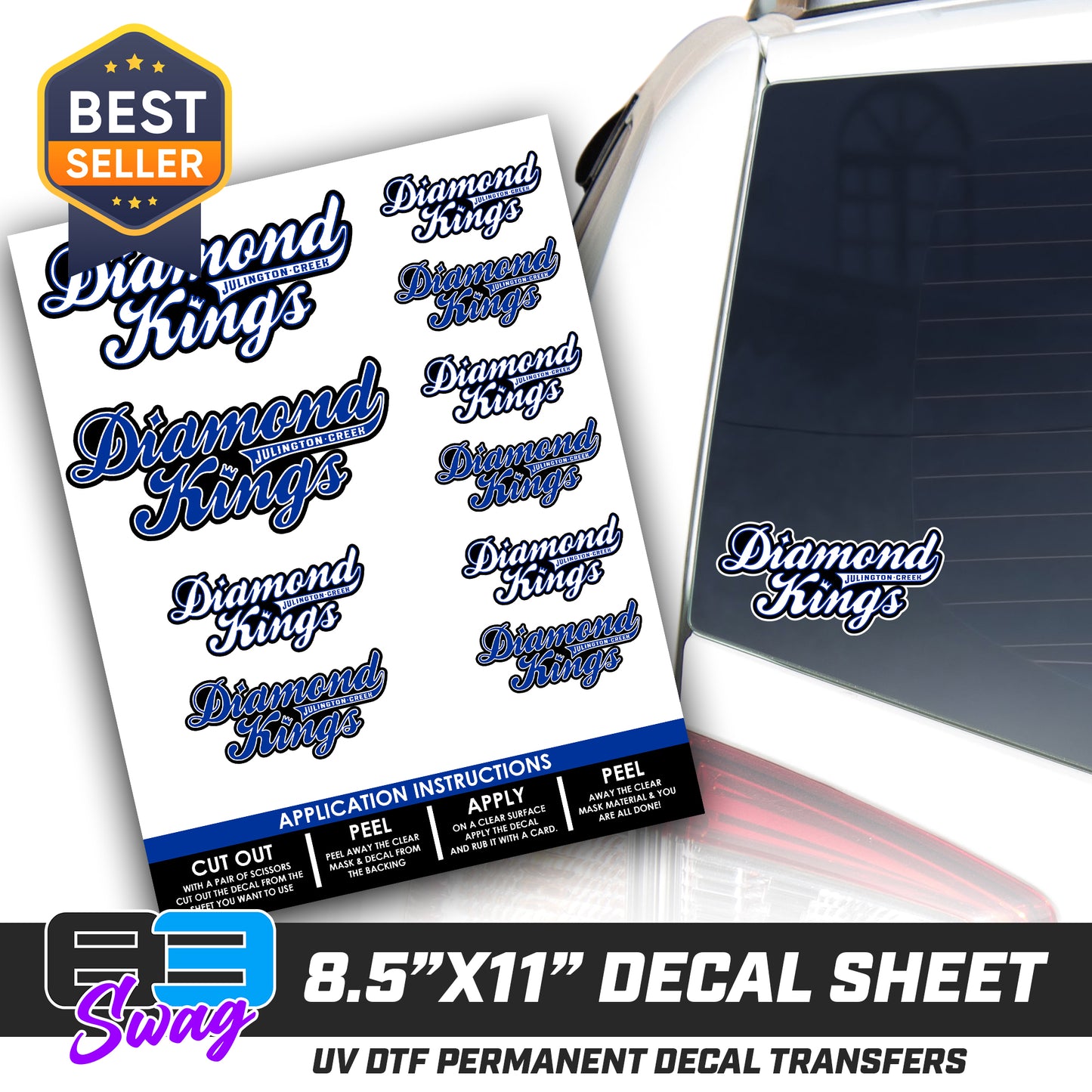 Logo Decal Pack Sheet - JCB Diamond Kings Baseball