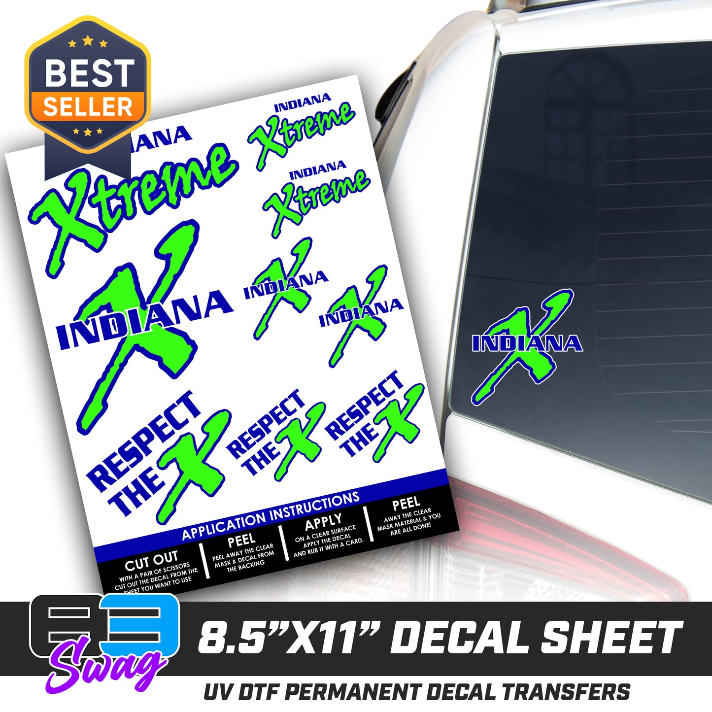 Logo Decal Pack Sheet - Indiana Xtreme Softball