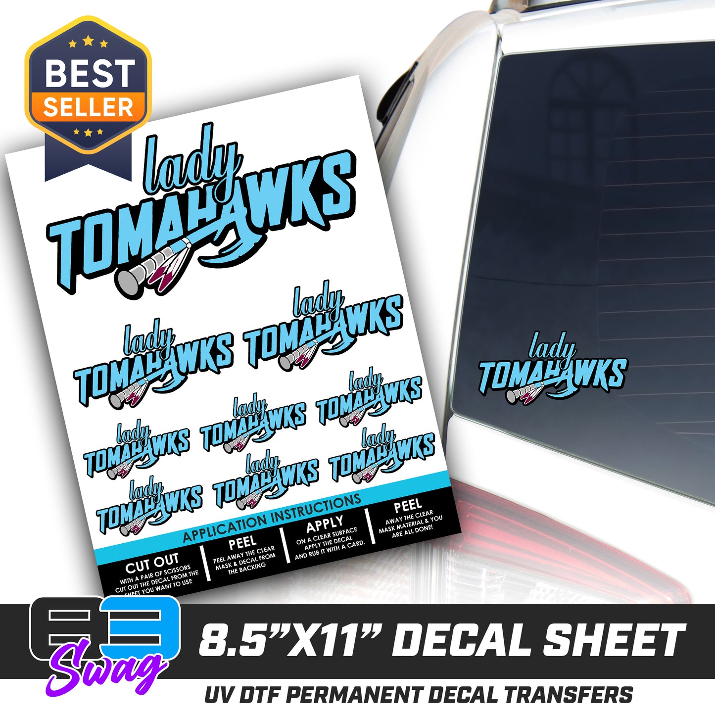 Logo Decal Pack Sheet - Keystone Heights - Lady Tomahawks Softball