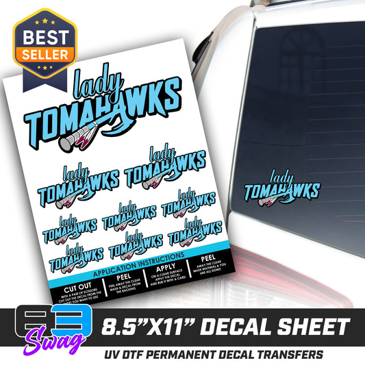 Logo Decal Pack Sheet - Keystone Heights - Lady Tomahawks Softball