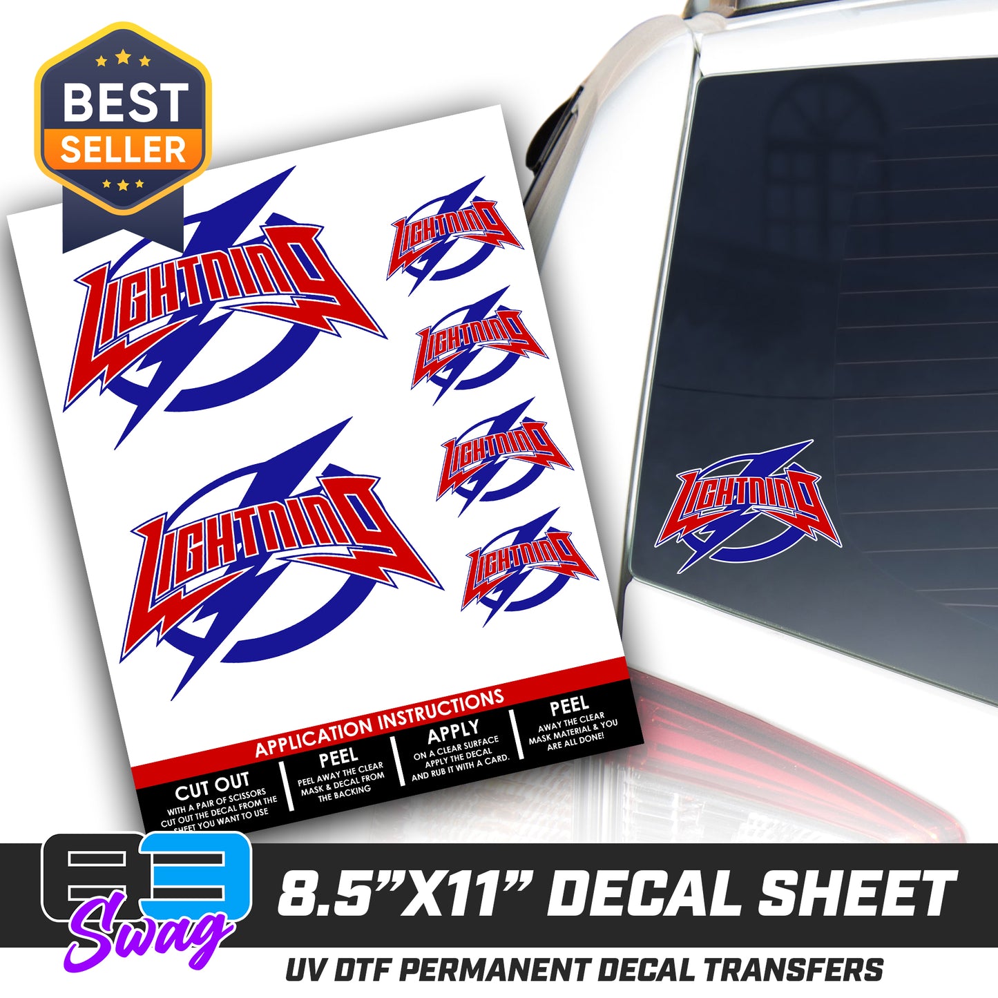 Logo Decal Pack Sheet - Palm Beach Gardens Lightning