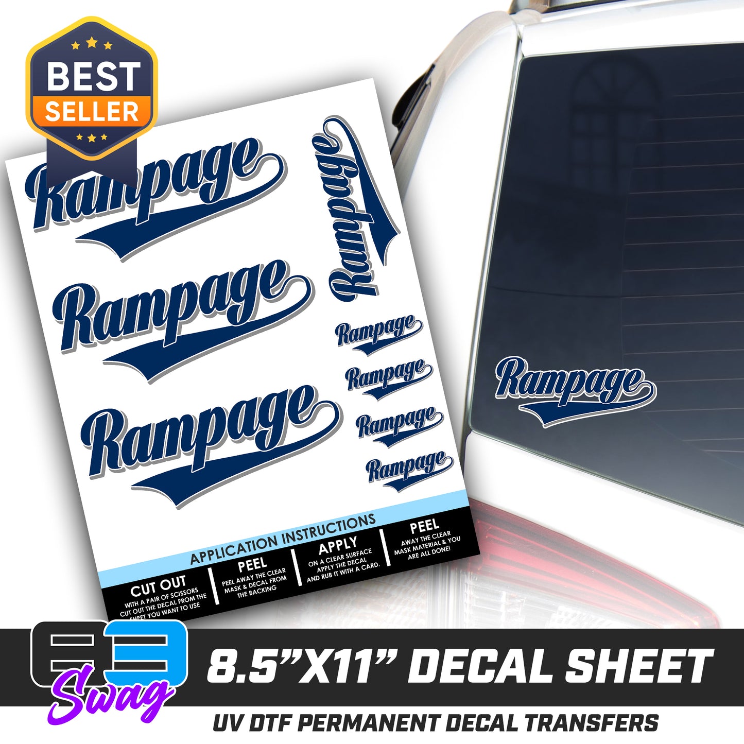 Logo Decal Pack Sheet - Mississippi Rampage 2030 Softball