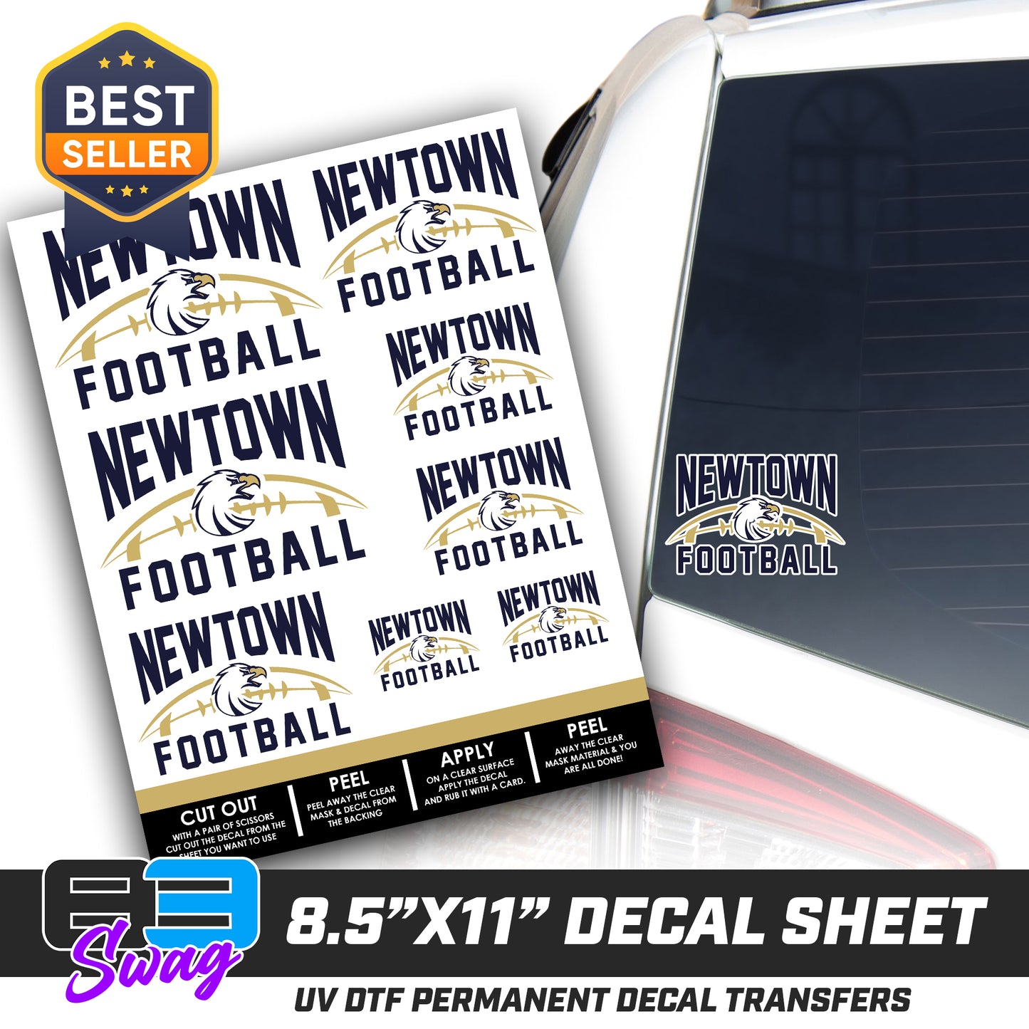 Logo Decal Pack Sheet - Newtown Football