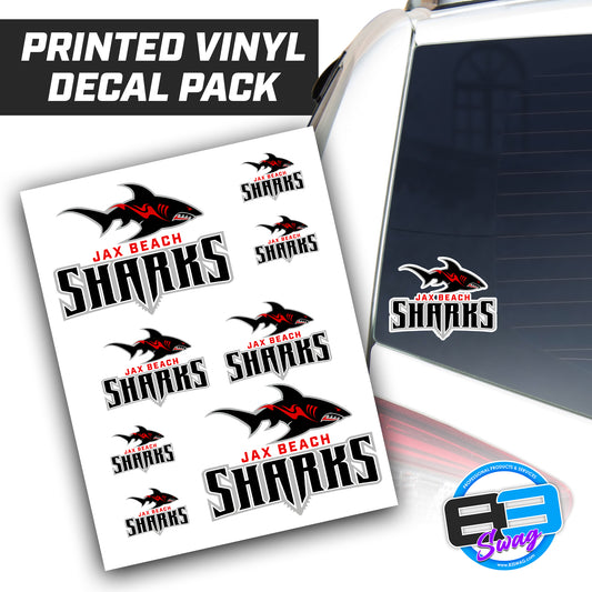 Jax Beach Sharks Football - Logo Vinyl Decal Pack