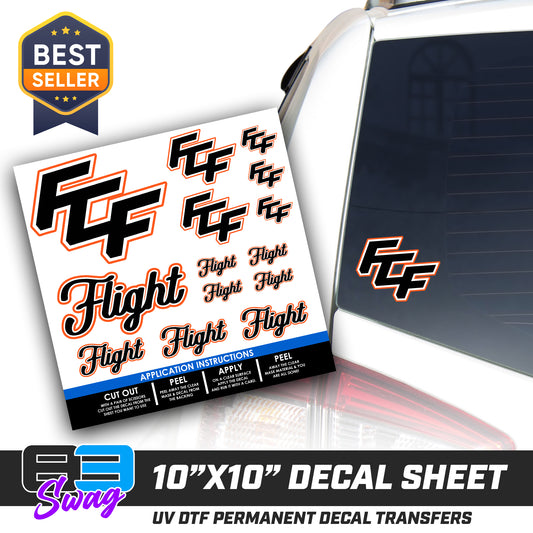 DTF Decal Sheet - 10x10 Sheet - Cut, Peel & Stick! - FCF Flight Baseball