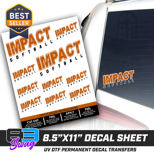 Logo Decal Pack Sheet - Impact Softball