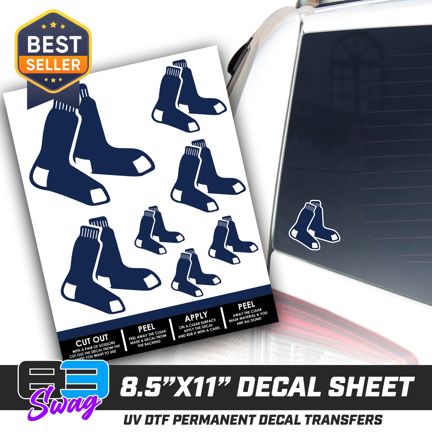 Logo Decal Pack Sheet - Blue Sox