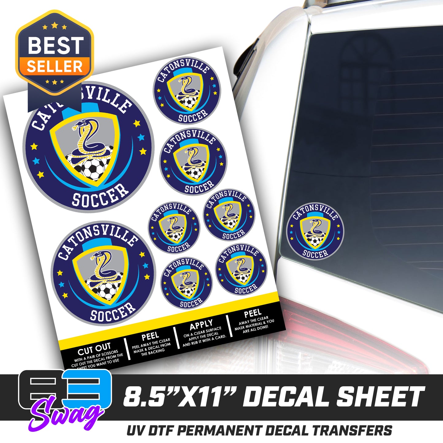 Logo Decal Pack Sheet - Catonsville Cobras Soccer