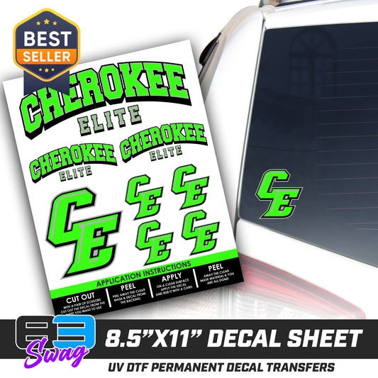 Logo Decal Pack Sheet - Cherokee Elite Baseball