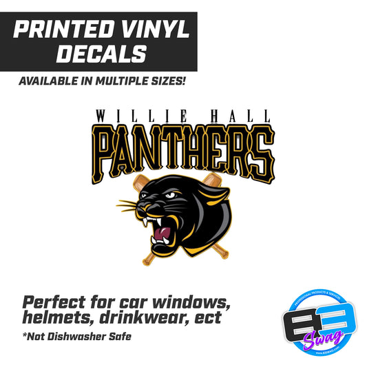 Willie Hall Panthers Baseball -  Vinyl Decal (Multiple Sizes)