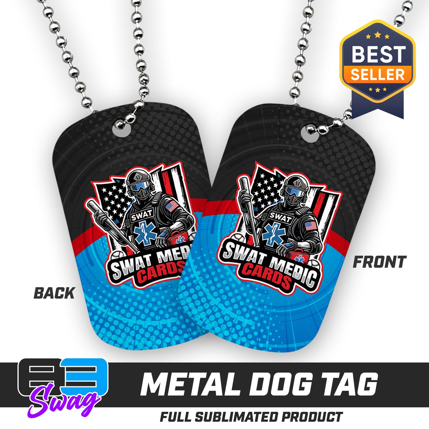 CUSTOM - Double Sided Dog Tag - Swat Medic Cards