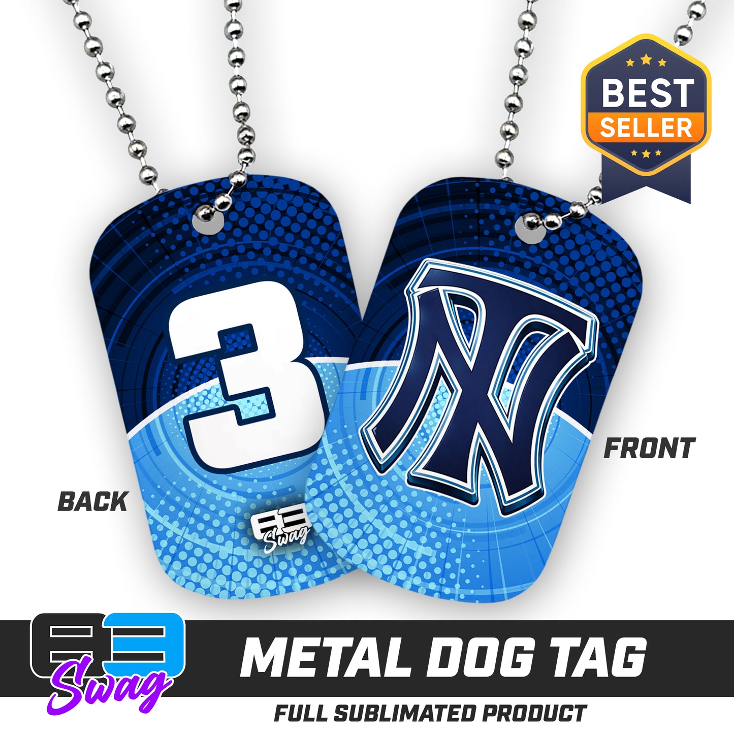 CUSTOM - Double Sided Dog Tag - Top Notch Baseball