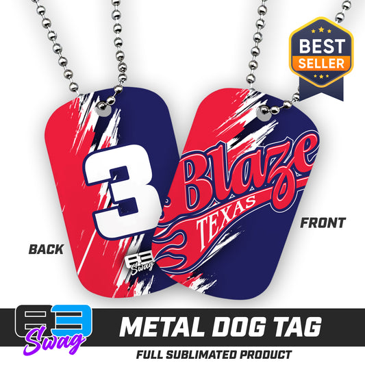 Double Sided Dog Tag - Texas Blaze Softball