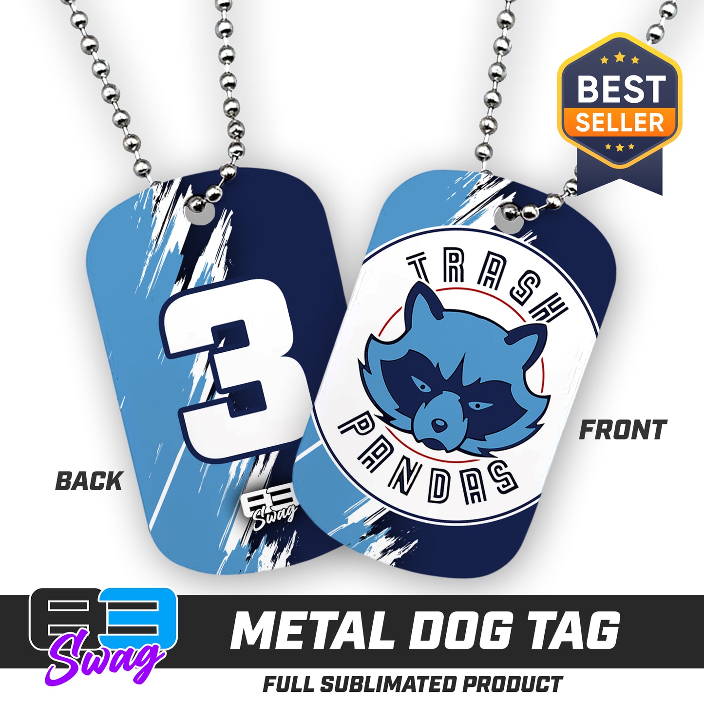 Double Sided Dog Tag - Trash Pandas Softball