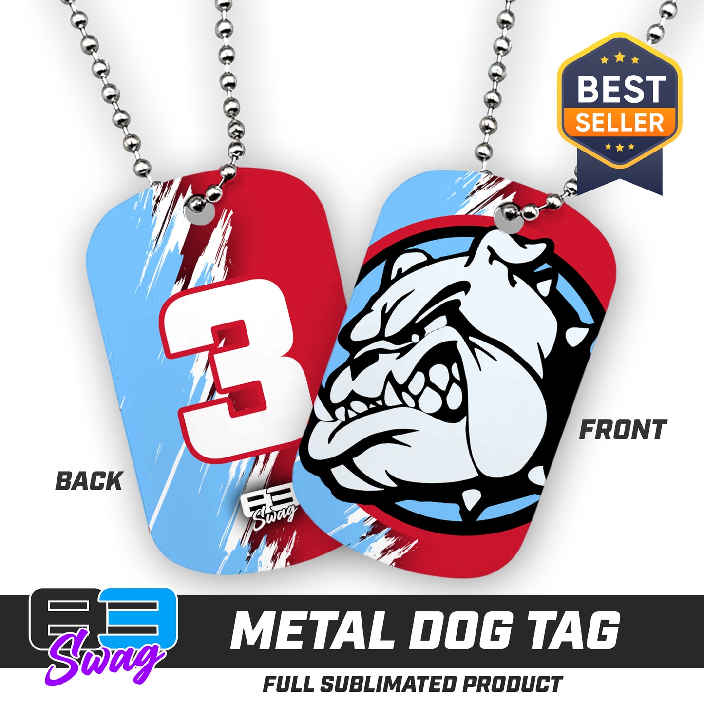 Double Sided Dog Tag - Batters Box Bulldogs Softball