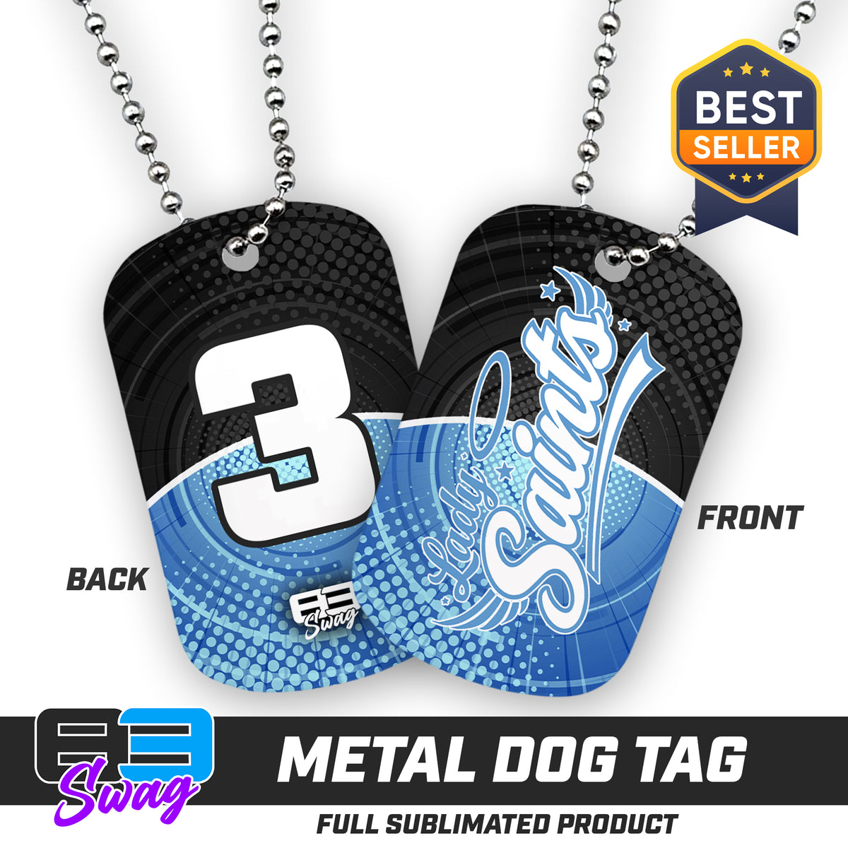 CUSTOM - Double Sided Dog Tag - Lady Saints Softball