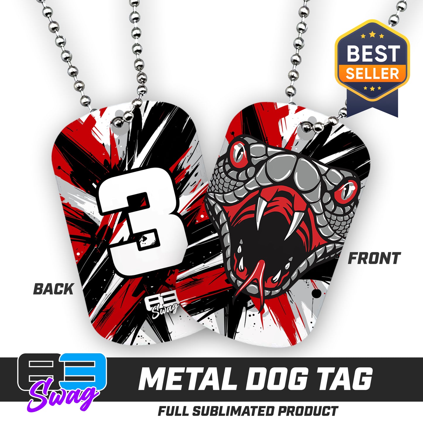 Double Sided Dog Tag - Black Creek Cottonmouths
