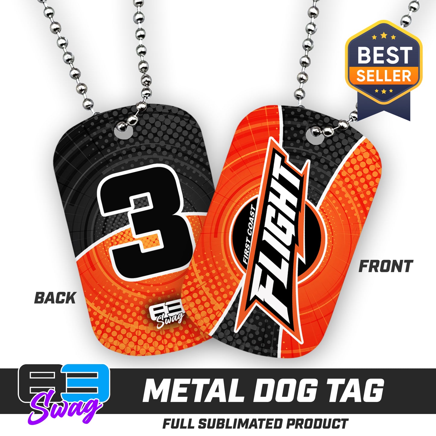 CUSTOM - Double Sided Dog Tag - FCF Flight Baseball