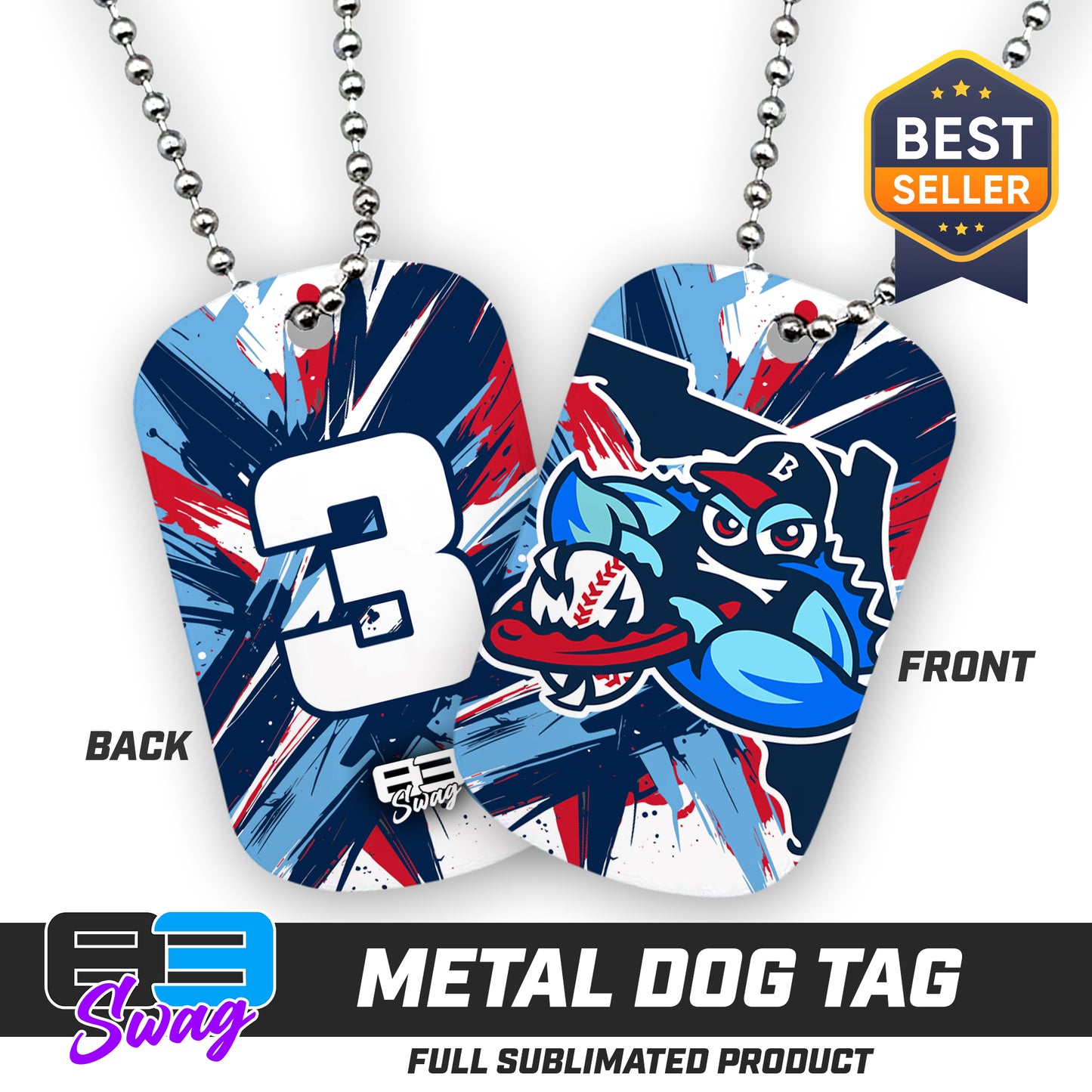 Double Sided Dog Tag - FCA Blue Claws Baseball 2026 VERSION