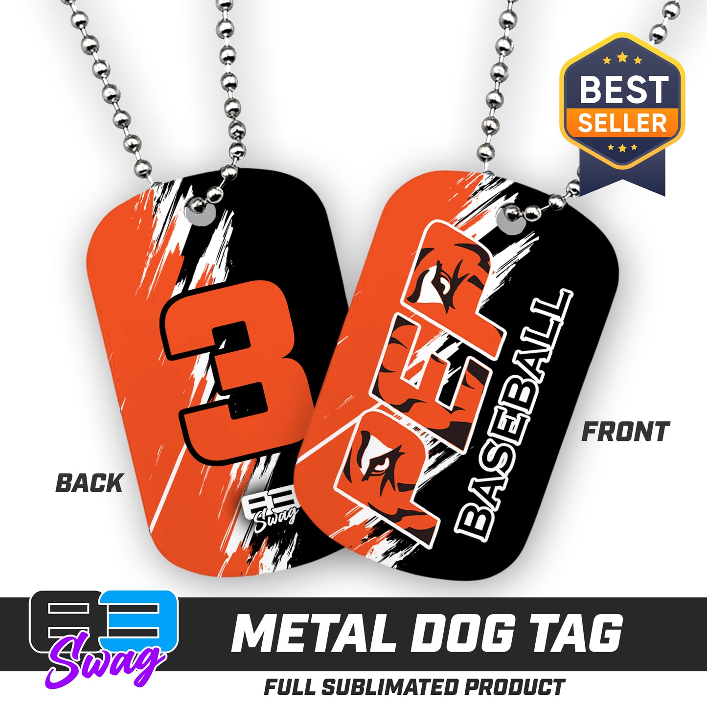Double Sided Dog Tag - PEP Tigers Baseball
