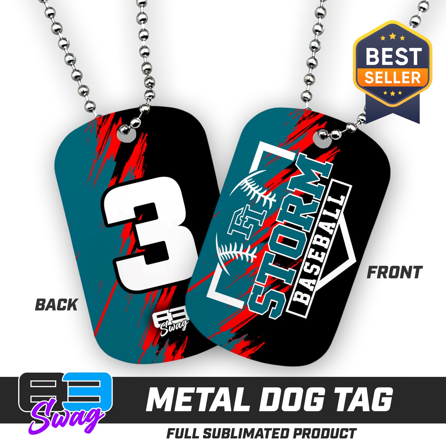 Double Sided Dog Tag - Fleming Island Storm Baseball