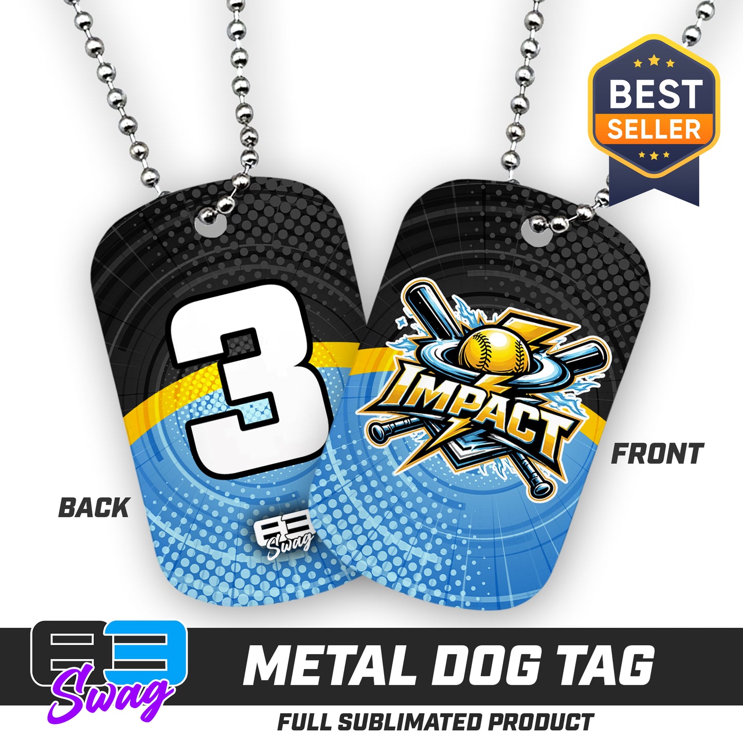 CUSTOM - Double Sided Dog Tag - Impact Softball - Massachusetts