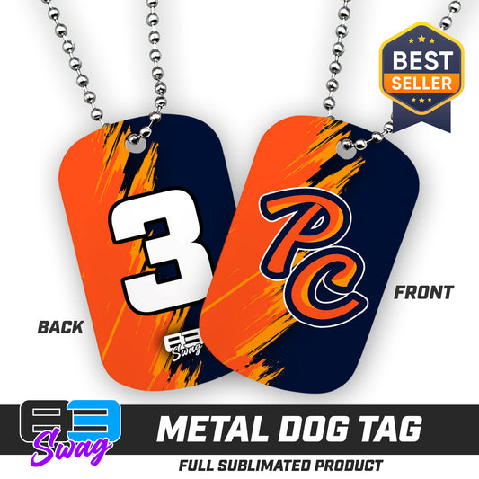 Double Sided Dog Tag - Peach Clobbers Baseball
