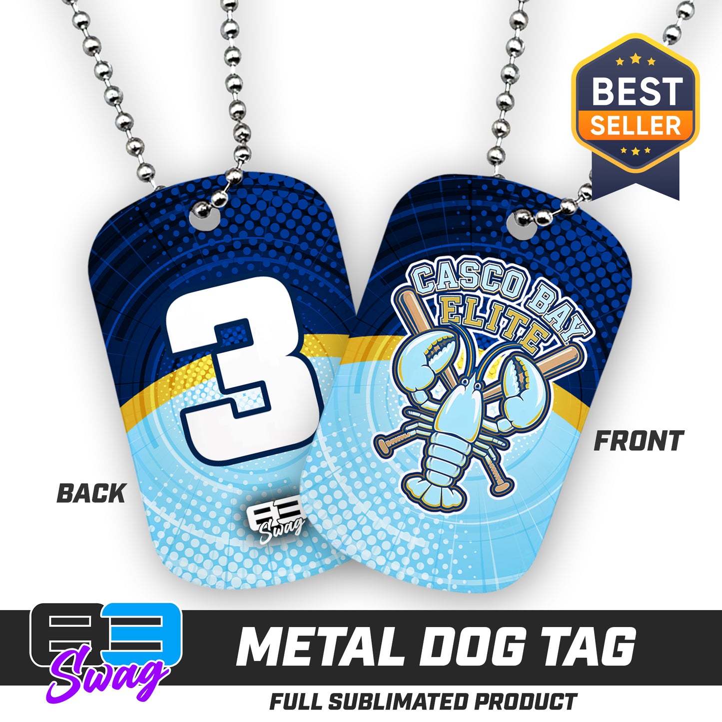 CUSTOM - Double Sided Dog Tag - Casco Bay Elite Baseball