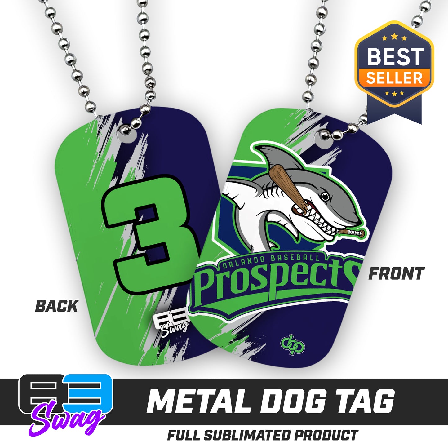 Double Sided Dog Tag - Orlando Baseball Prospects - Land Sharks